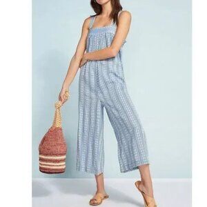 NWOT Anthropologie Seafolly Dobby Embroidered Jumpsuit Size Small